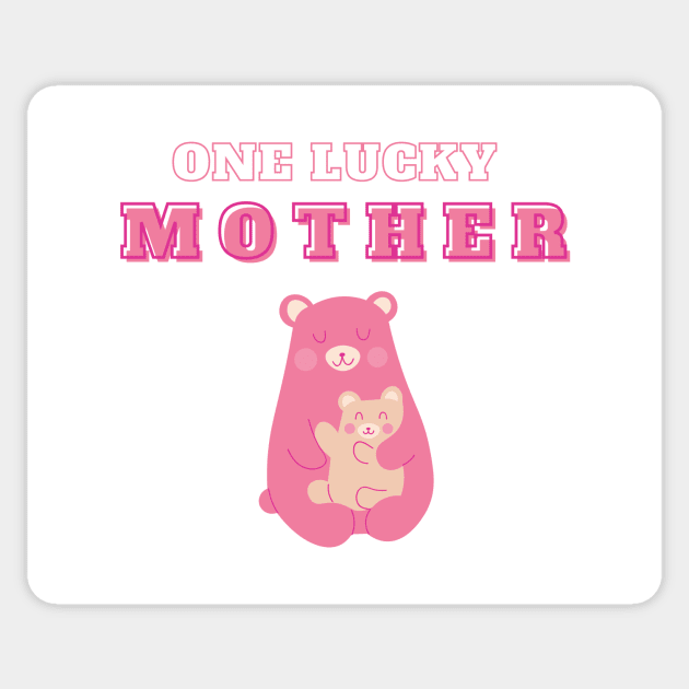 Funny One Lucky Mother design Sticker by Digital Mag Store